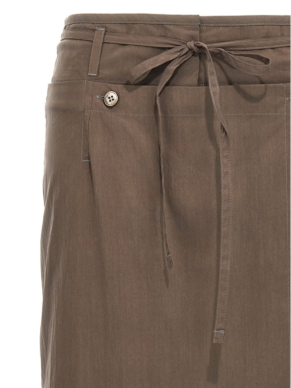 Tie Strap
  Button Midi Skirt