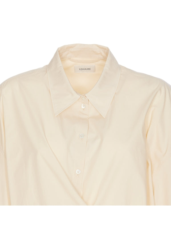 Beige Asymmetric Cotton Shirt