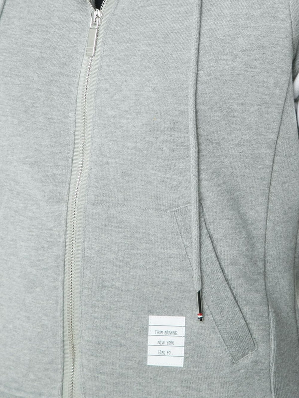 4-Bar Cotton Hooded Zip-Up