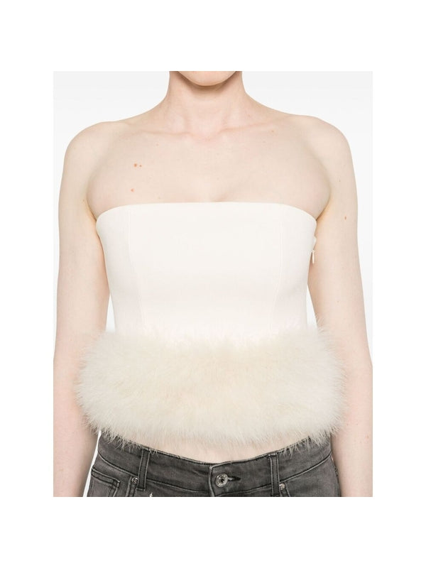 Feather Accent Crop Sleeveless