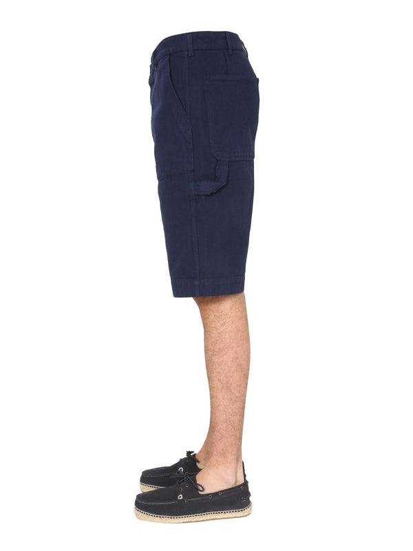 Navy Cotton Bermuda Shorts