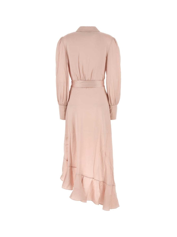 Asymmetric Wrap Silk Dress