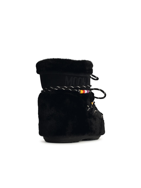 Icon Logo Faux Fur Lace-Up Boots