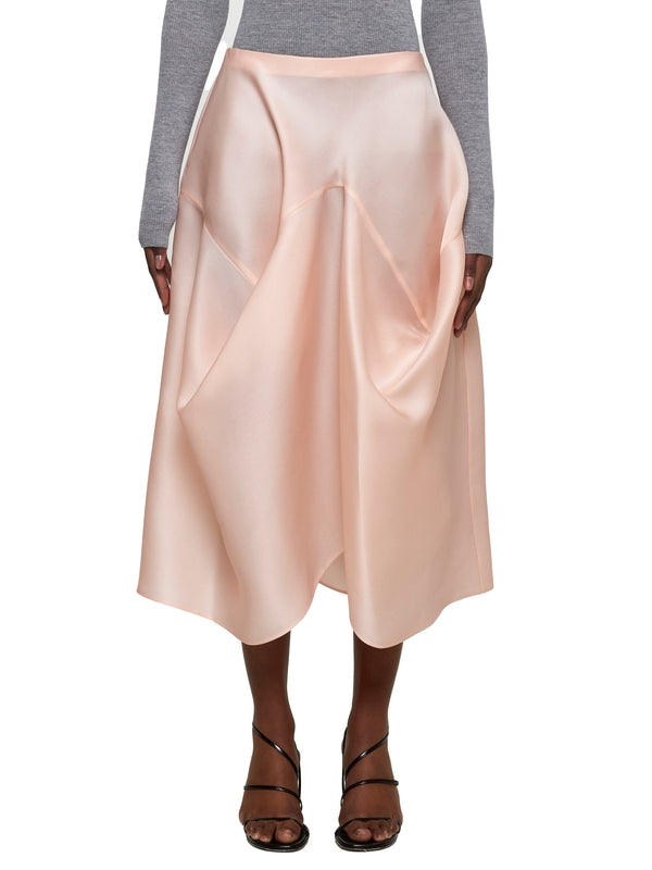 Pink Drape Silk Skirt