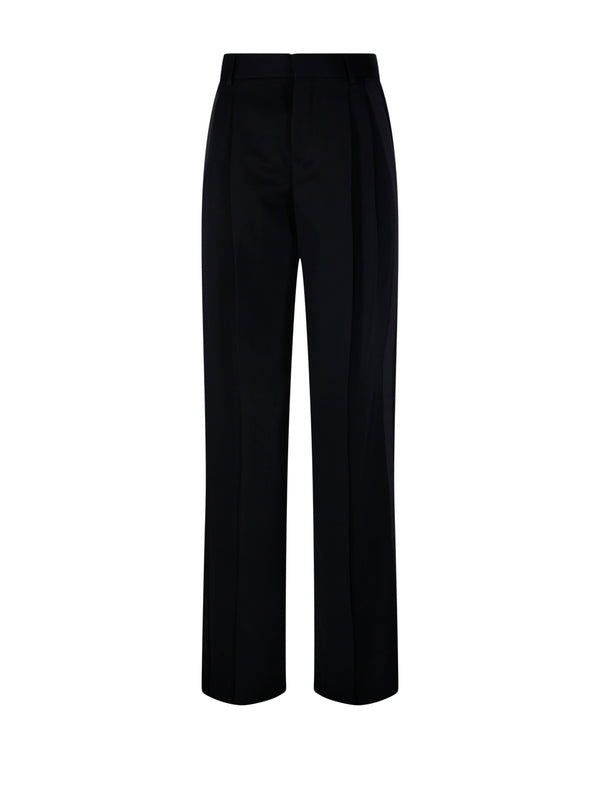 Black Wool Tailored Pants