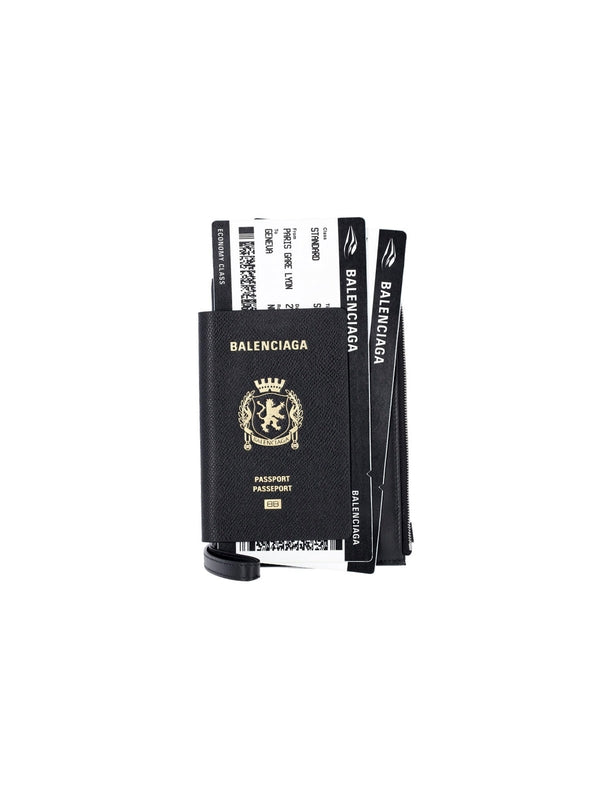 Balenciaga Passport Phone Holder Black Wallets