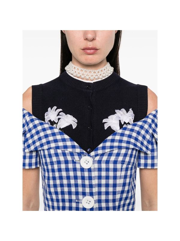 Gingham Check Pattern Midi Dress