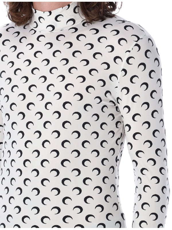 All Over Moon Printing Long Sleeve Top