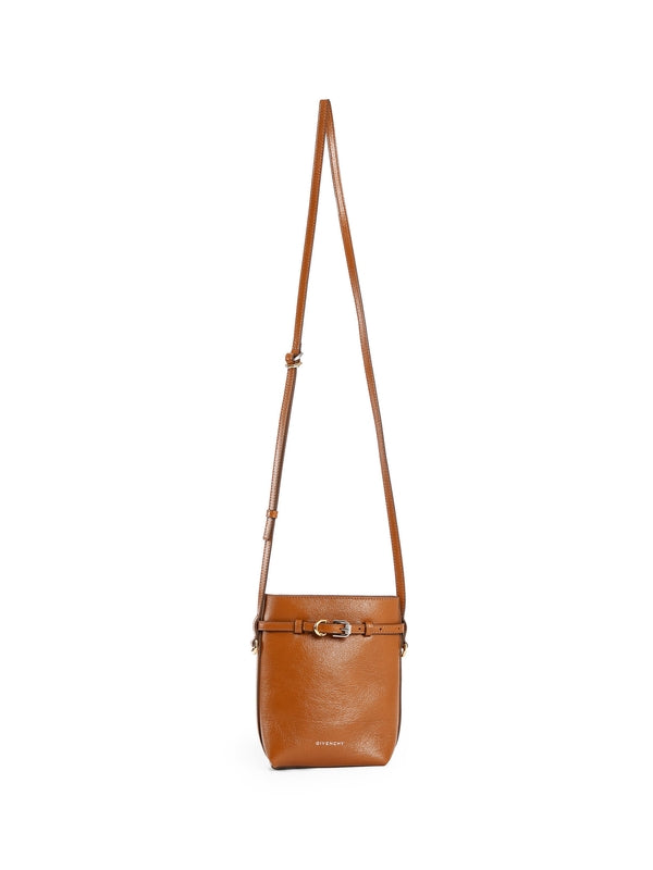 Voyou Logo Strap Leather Shoulder Bag