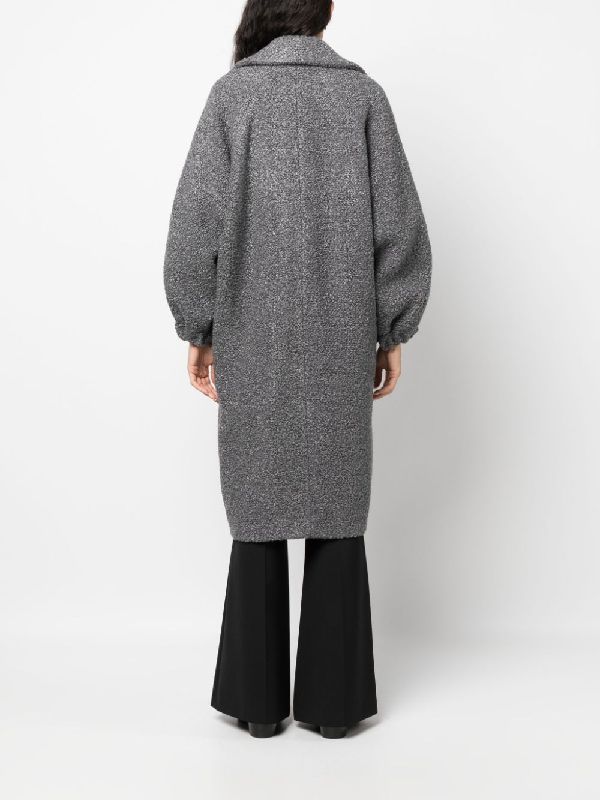 Puff Sleeve Wool Blend Coat