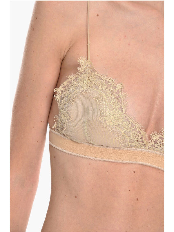 Lace Trimming Silk Bralette