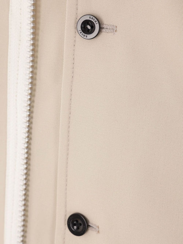 Zipper Detail Layered Cotton Jacket