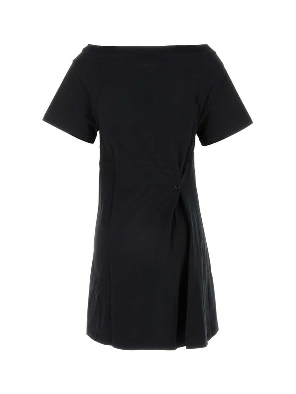 ボートネックカットアウトコットンドレス