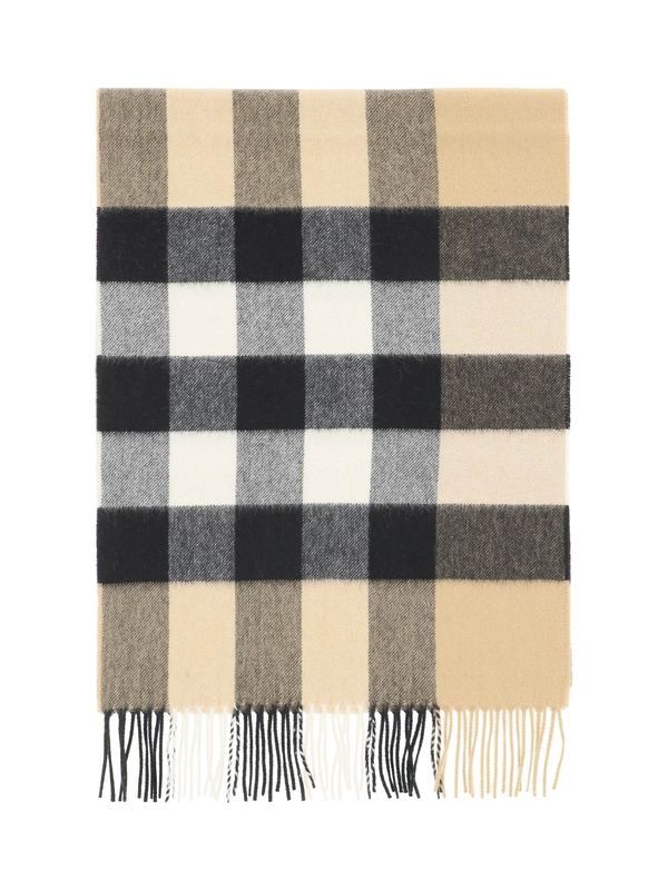 Check Fringe Cashmere Muffler