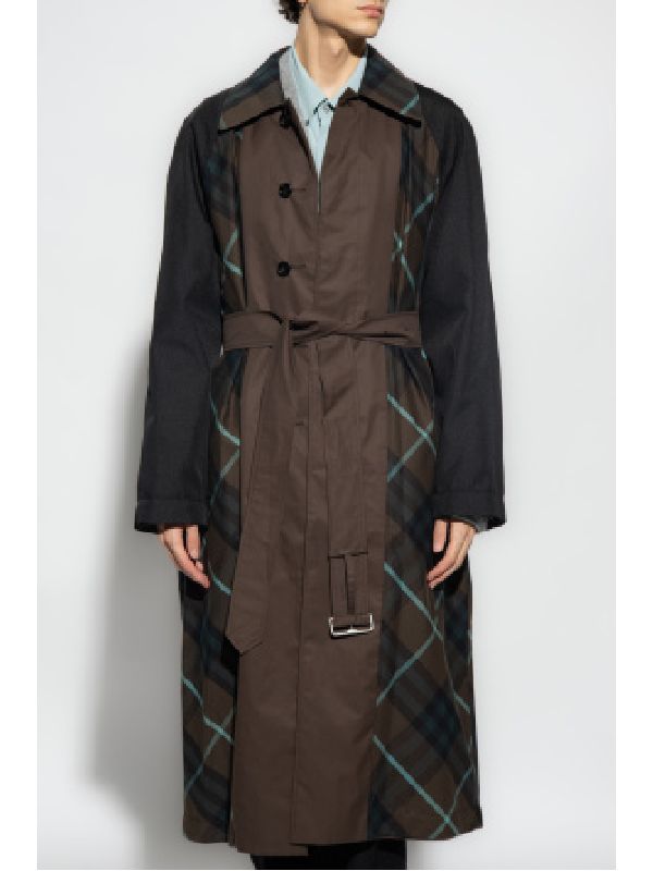 Check Cotton Gabardine Trench
  Coat