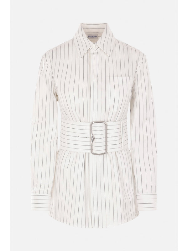 Belt Stripe Cotton Shirt