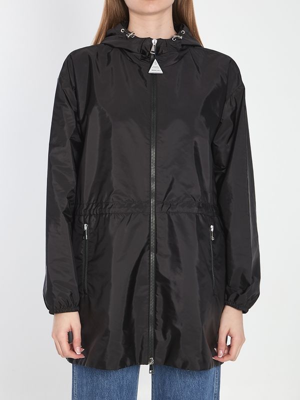 Back String Nylon Hooded Jacket