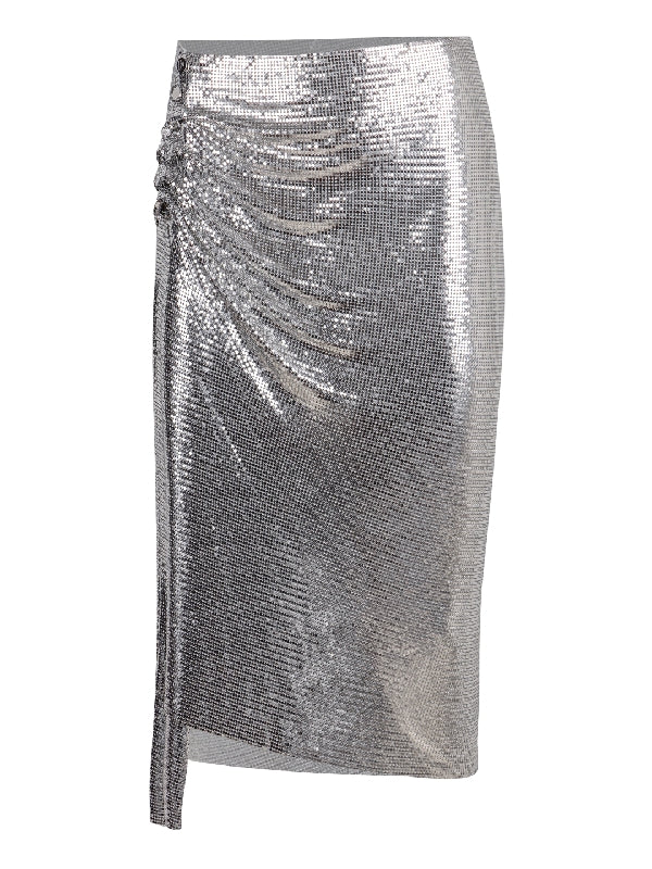 Chainmail Drape Asymmetric Skirt