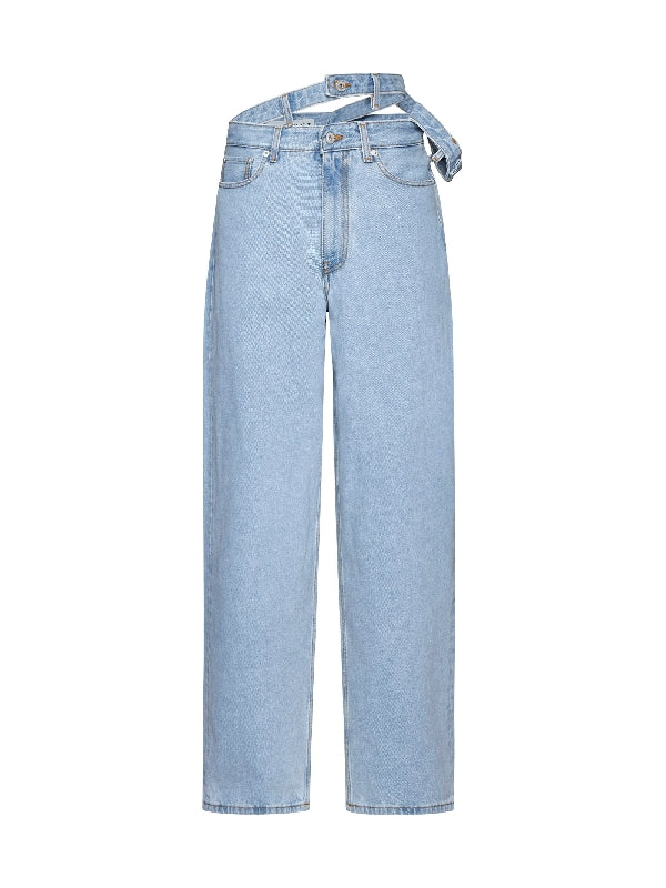 Double Waist Denim Pants