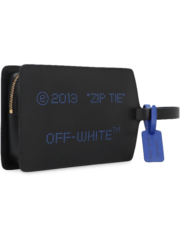 Zip Tie Leather Clutch Bag