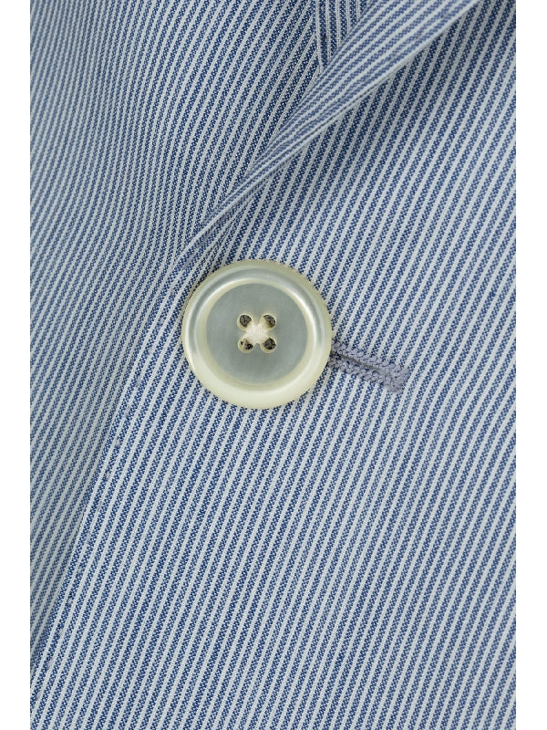 Wool Silk Blend Striped Single Jacket