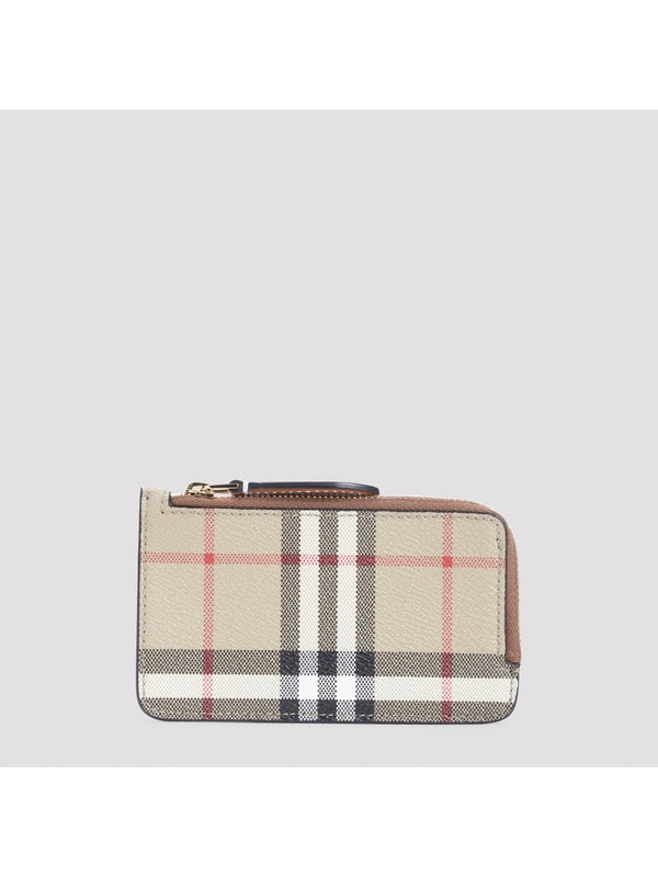 Burberry Checked Beige Card Holders