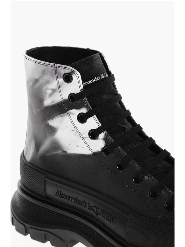 Alexander Mcqueen Black Lace-Up Boots