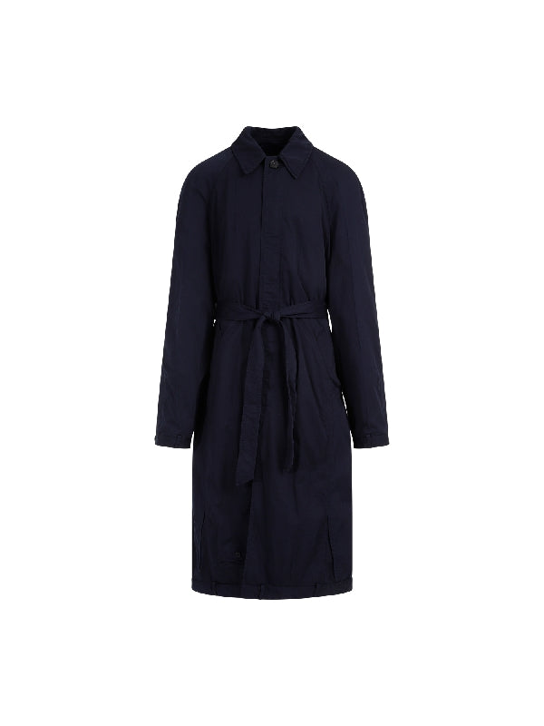 Belted Cotton Long Coat