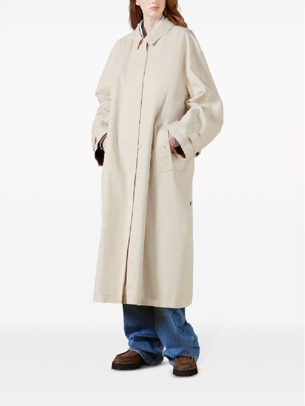 Back Horsebit Cotton Blend Trench Coat