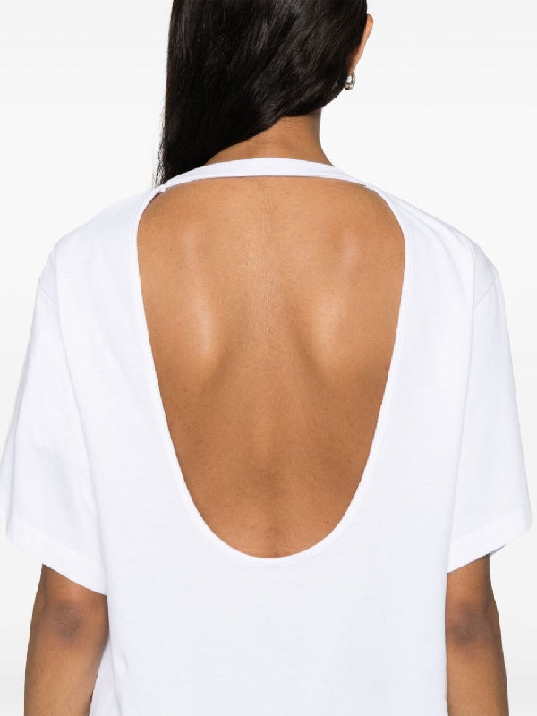 Open Back
  Cotton Crewneck T-Shirt