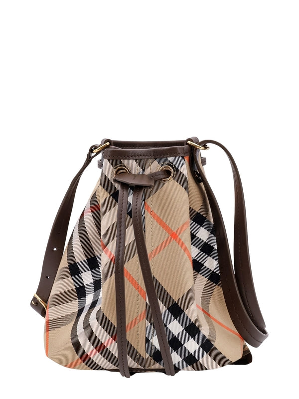 Check Pattern Drawstring Bucket Bag