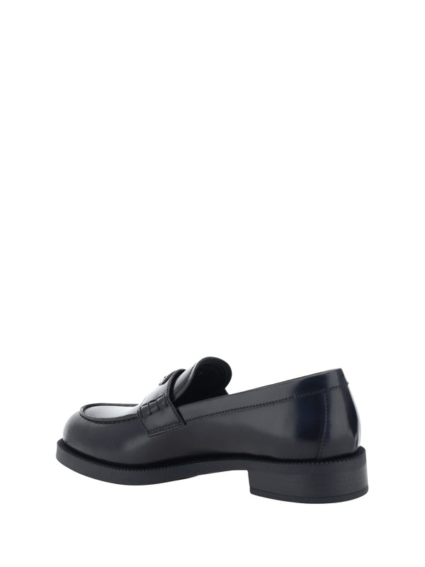 Triangular Logo Leather Loafer