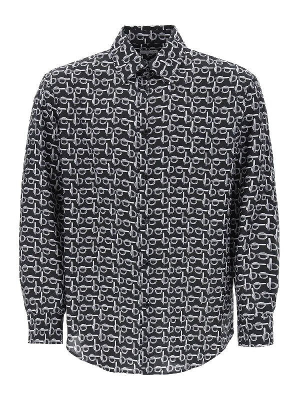 B Printed Silk Poplin Shirt - Jente