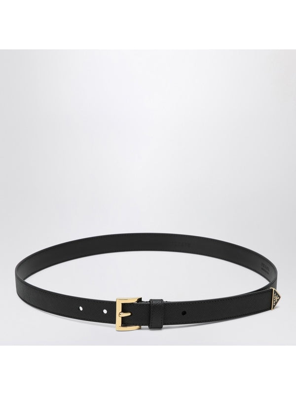 Triangle Logo Saffiano Leather Belt