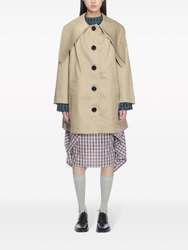 Over Collar Gabardine Coat