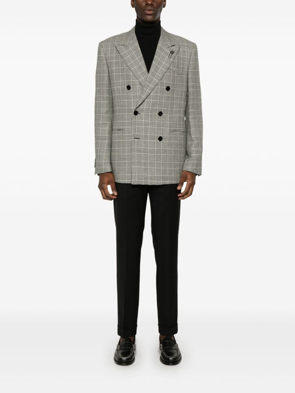Check Pattern Double Wool Tailored Jacket
