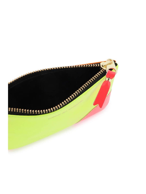 Super Fluo Two Tone Leather Coin Wallet - Jente