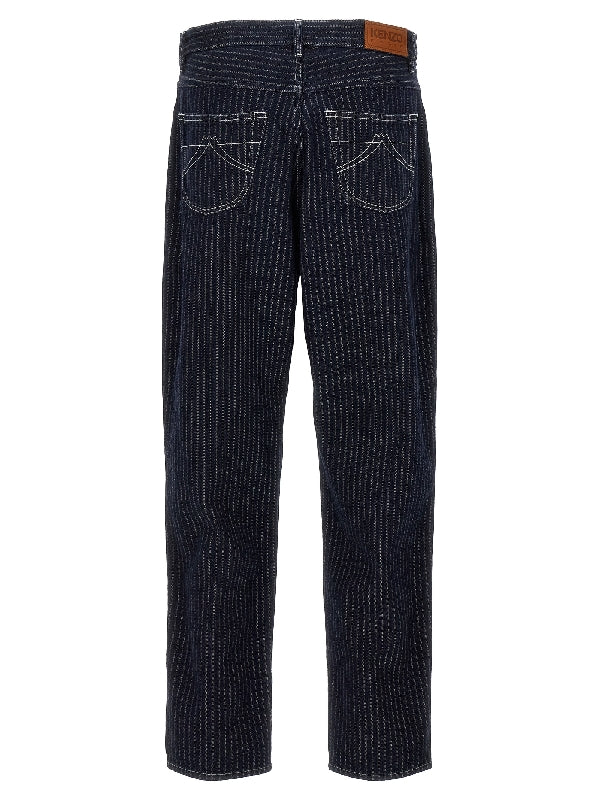 Back Logo Stripe Denim Pants