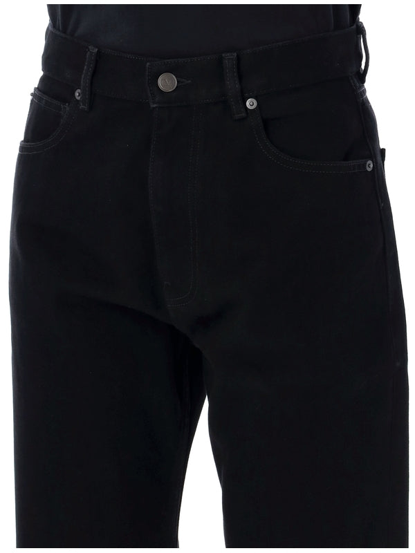 VALENTINO - Back Logo Patch Cotton Denim Pants - Jente