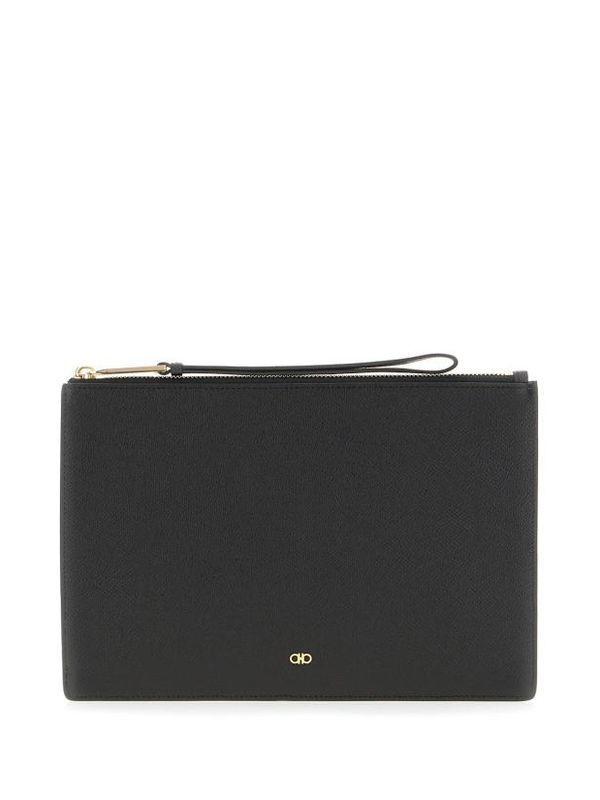 Gancini Logo Calfskin Clutch
  Bag