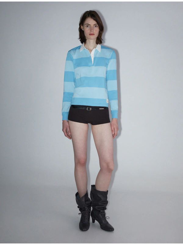 Susu Stripe Cotton Polo Shirt