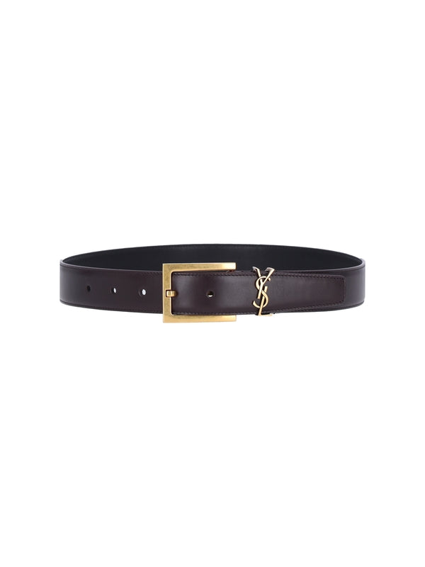 Cassandra Logo Leather Belt