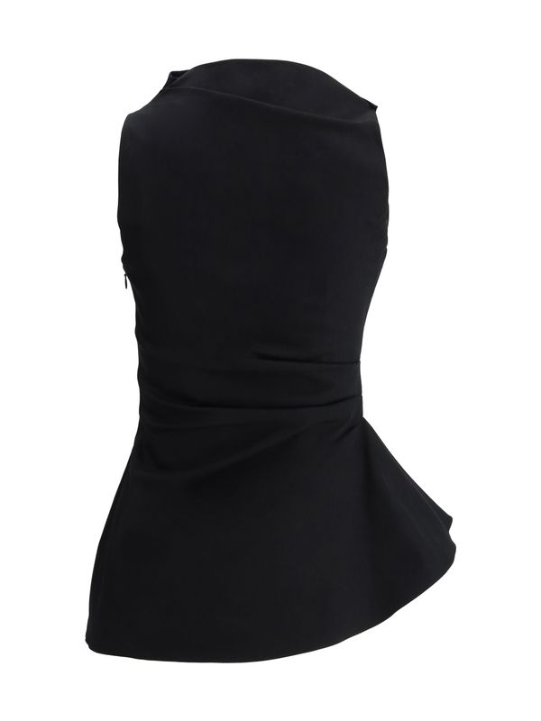 Asymmetric Draped Sleeveless Top