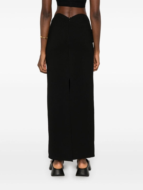 Black Cutout Long Skirt