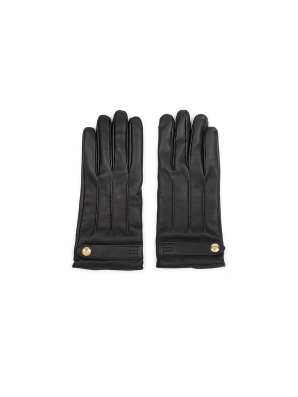 Button Leather Gloves