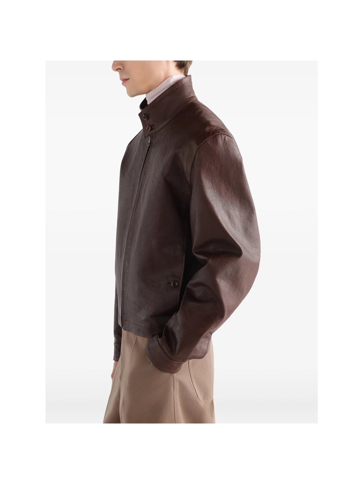 Leather Harrington Blouson Jacket