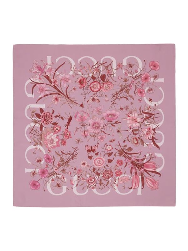 Flower Printing Silk Muffler