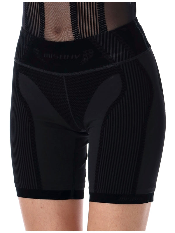 Flock Mesh Leggings Shorts