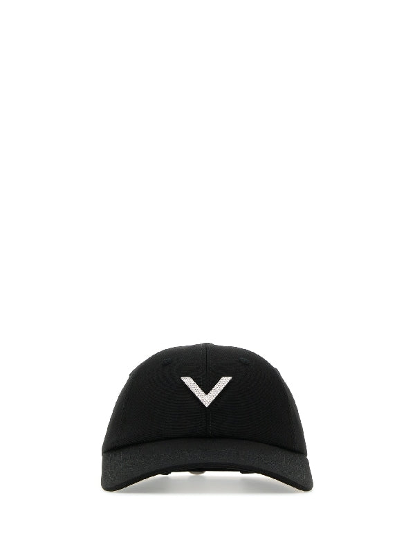 V Logo Stretch Cotton Ball Cap