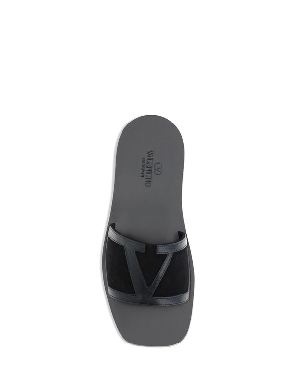 Valentino Black Slides